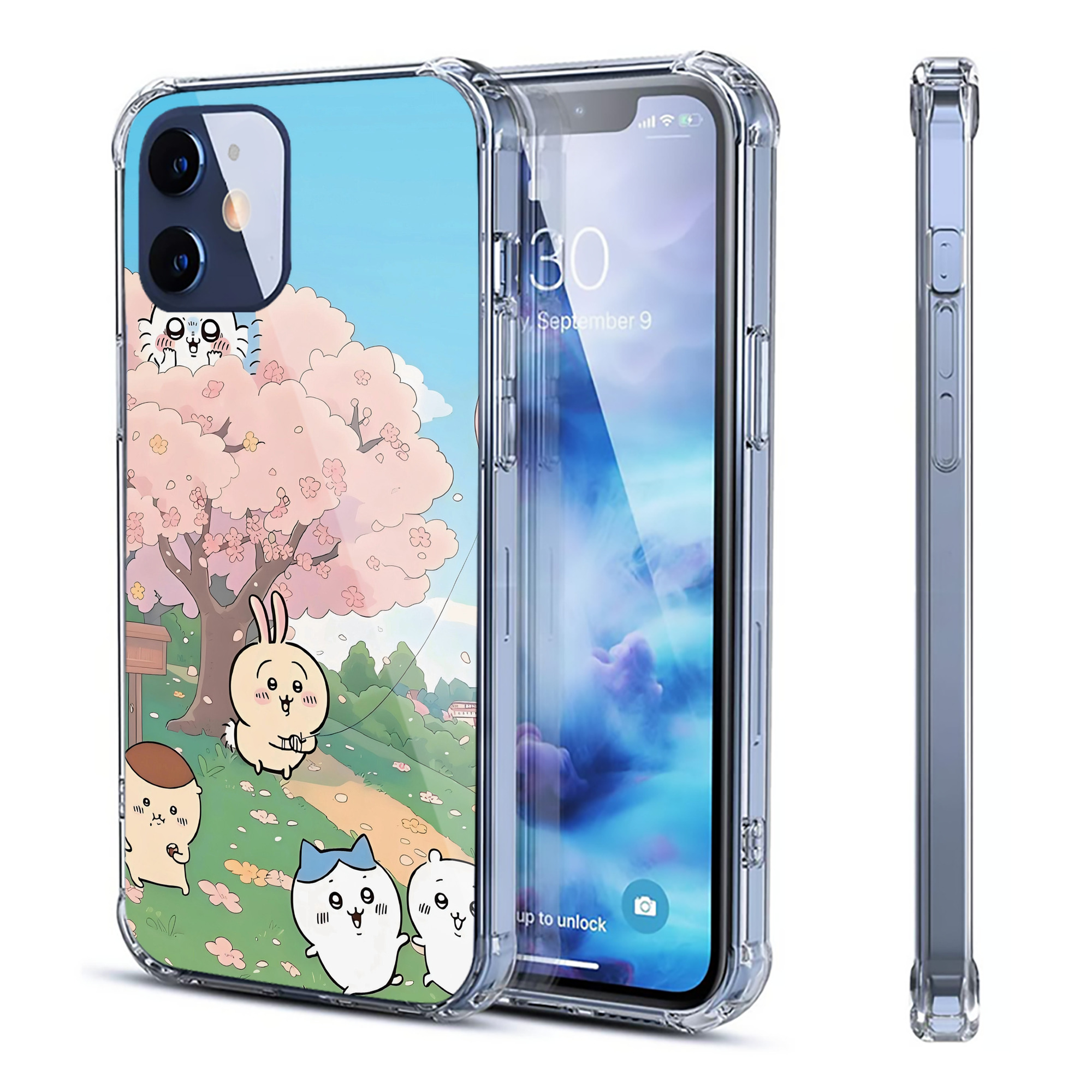 （画像用） ちいかわ Chii-kawa 【iPhone 12シリーズ対応】透明スマホケース（クリアソフトケース）